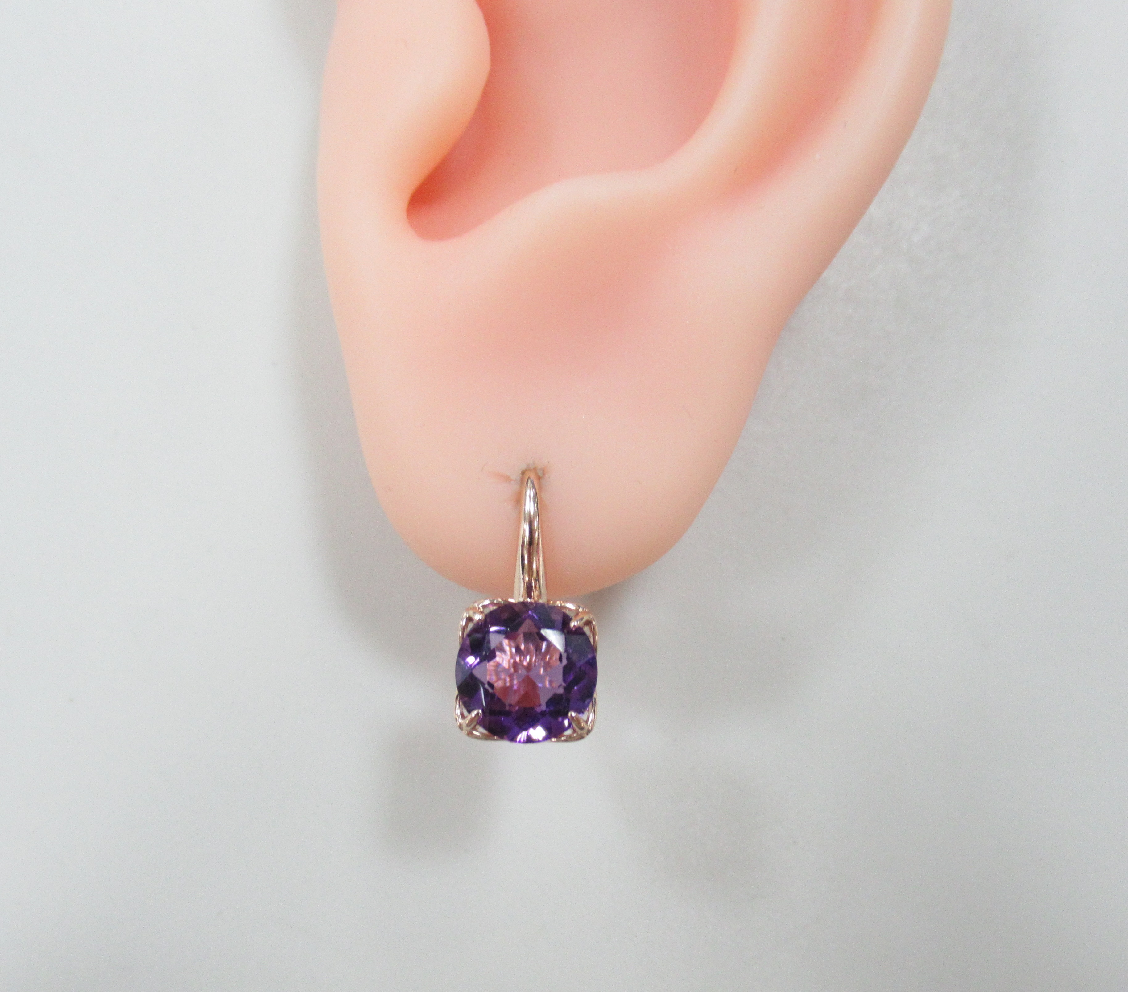 Серебряные серьги с аметистами